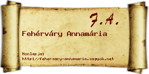Fehérváry Annamária névjegykártya