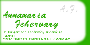 annamaria fehervary business card