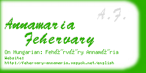 annamaria fehervary business card